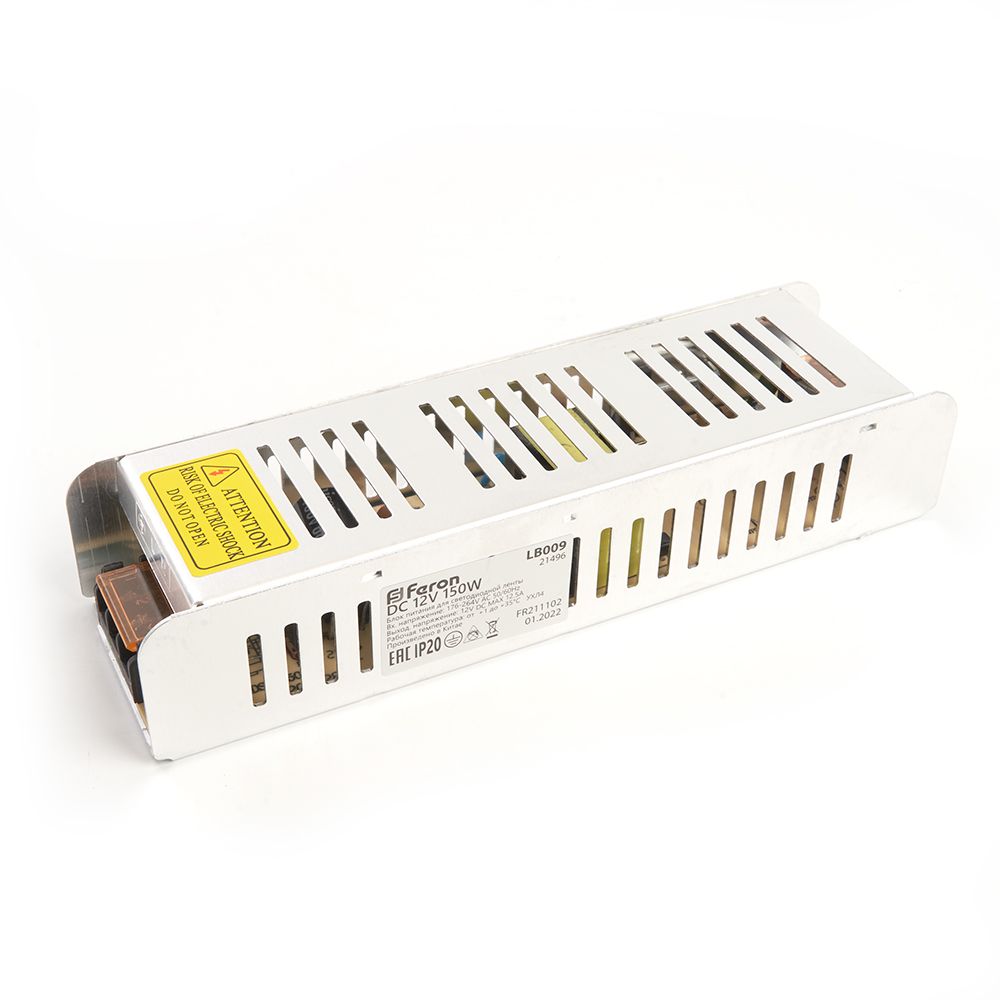Блок питания для светодиодной ленты Feron LB009 12V 150W IP20 12,5A 21496